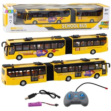 Lean Toys, trolejbus przegubowy RC, 1:32 zółty