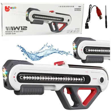 Lean Toys, W12, pistolet na wodę LED, biały, 60 cm