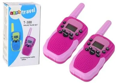 Lean Toys, walkie-talkie, zasięg 3 km, różowe