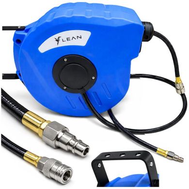 Lean Toys, wąż pneumatyczny, zwijany na bębnie, automatyczny, 24 bar, 8-12 mm, 10m