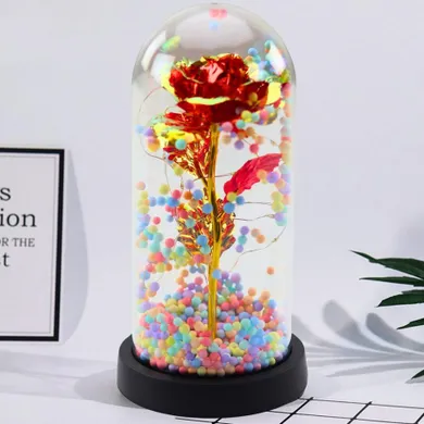 Lean Toys, wieczna róża w kopule, z oświetleniem LED