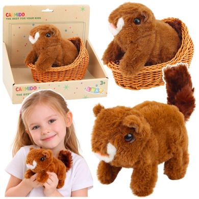 Lean Toys, wiewiórka w koszyku, maskotka interkatywna