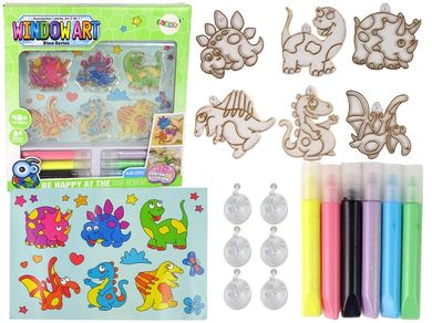 Lean Toys, witraże na okno 3D, dinozaury