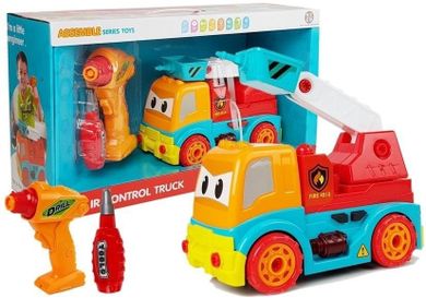Lean Toys, wóz strażacki do rozkręcania, pojazd zdalnie sterowany