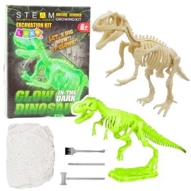 Lean Toys, wykopaliska szkielet i narzędzia, fluorescencyjny dinozaur