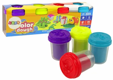 Lean Toys, zestaw ciastoliny, masa plastyczna, zwierzątka, 4 kolory