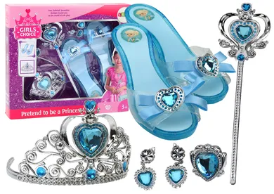 Lean Toys, zestaw księżniczki, korona, pantofelki, biżuteria
