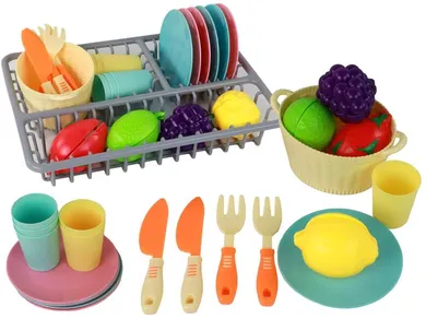 Lean Toys, zestaw kuchenny, naczynia i warzywa