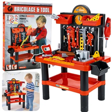 Lean Toys, zestaw majsterkowicza, stolik z narzędziami, 70 cm