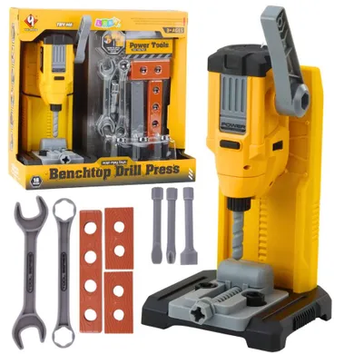 Lean Toys, zestaw majsterkowicza, wiertarka stołowa, interaktywna, 18 elementów