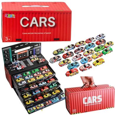 Lean Toys, zestaw samochodów z napędem pull-back, 48 szt.