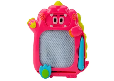 Lean Toys, znikopis, tablica do rysowania 2w1, dinozaur, różowy