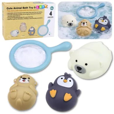 Lean Toys, zwierzęta, zabawki do kąpieli, pastelowe, 4 szt.