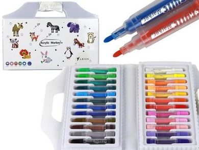 Leant Toys, markery akrylowe w walizce, 24 kolory