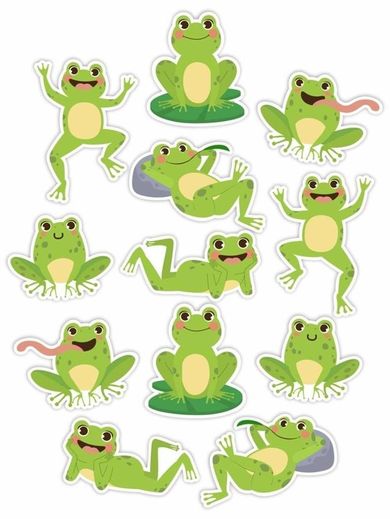 LearnHow, dekoracje okienne, dwustronne, żabki, 12 elementy