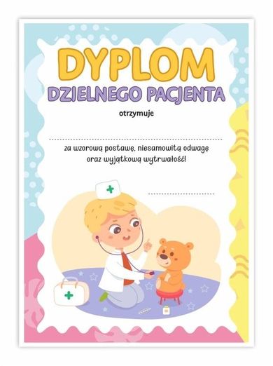 Learnhow, dyplom dzielnego pacjenta, A5, 10 szt.