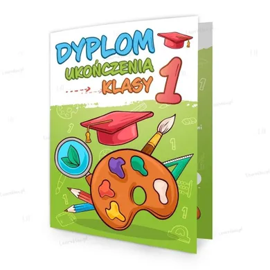 LearnHow, dyplom ukończenia 1 klasy, składany, A4, farbki, 5 szt.