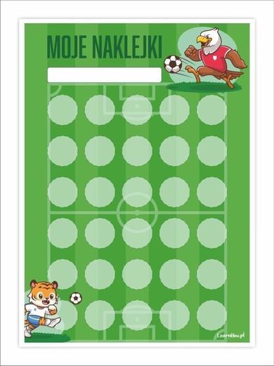 Learnhow, karta motywacyjna, na naklejki, piłka nożna