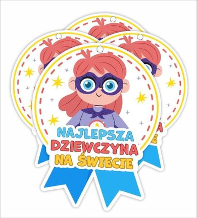 LearnHow, medal papierowy, Najlepsza dziewczyna, 4 szt.