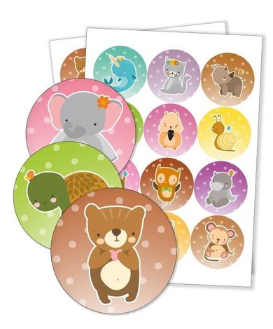 LearnHow, naklejki do szafki, zwierzaki z tłem