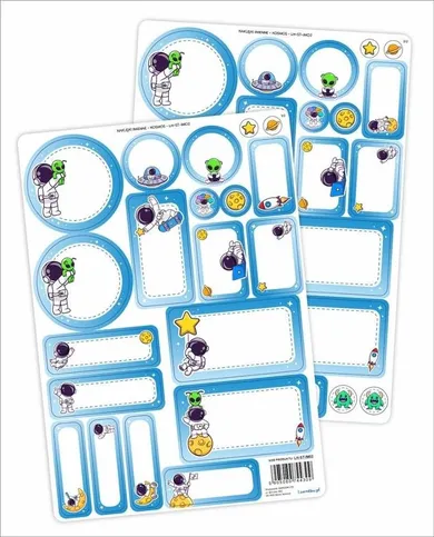 LearnHow, naklejki imienne, kosmos