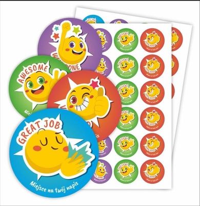 LearnHow, naklejki motywacyjne, angielskie emotki