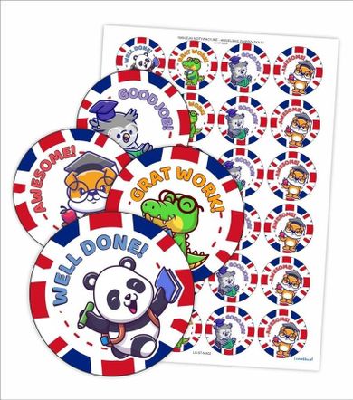 LearnHow, naklejki motywacyjne, Angielskie zwierzątka