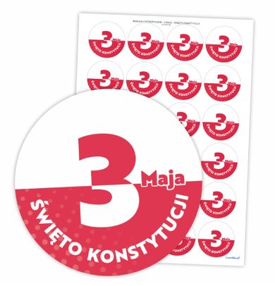 LearnHow, naklejki patriotyczne, 3 maja, 40 mm