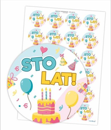 LearnHow, naklejki urodzinowe, sto lat!