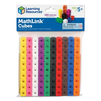 Learning Resources, MathLink Cubes, kostki matematyczne, zestaw edukacyjny, 100 szt.