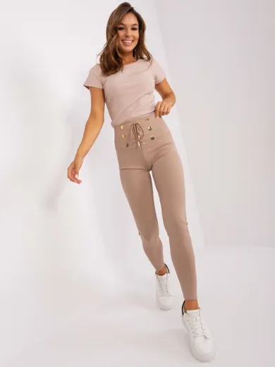 Legginsy damskie, beżowe, Och Bella