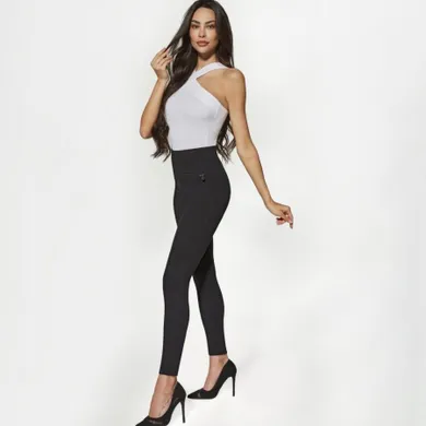 Legginsy damskie, czarne, Bas Bleu