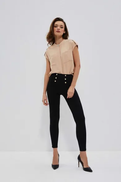 Legginsy damskie, czarne, Moodo