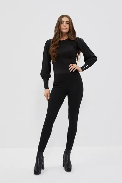 Legginsy damskie, czarne, Moodo
