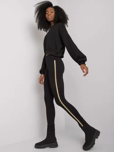 Legginsy damskie, czarne, Rue Paris