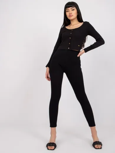 Legginsy damskie, czarne, Rue Paris