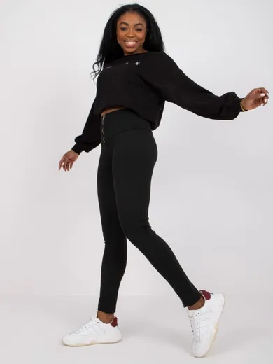 Legginsy damskie, czarne, Rue Paris