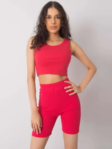 Legginsy damskie, kolarki, ciemnoróżowe, Rue Paris