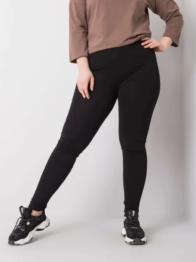 Legginsy damskie, plus size, czarne, Basic Feel Good