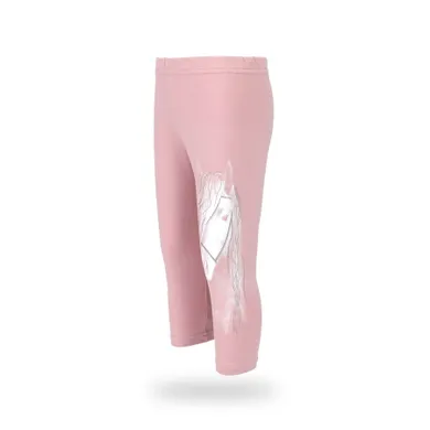 Legginsy dziewczęce 3/4, jasnoróżowe, Tup Tup