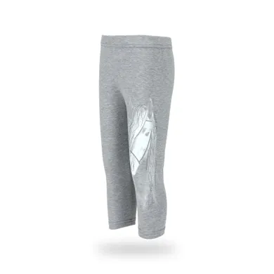 Legginsy dziewczęce 3/4, szare melanż, Tup Tup