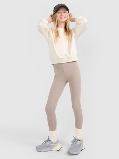 Legginsy dziewczęce, beżowe, 4F