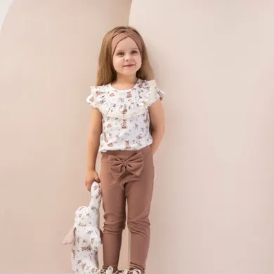 Legginsy dziewczęce, brązowe, Nicol
