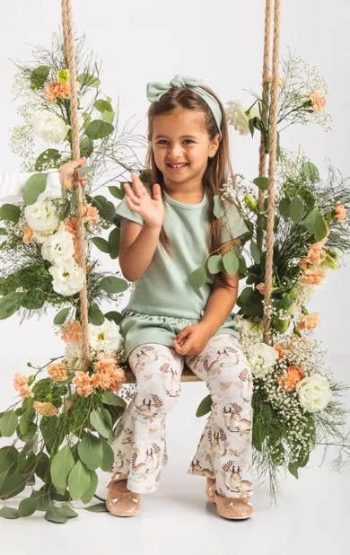 Legginsy dziewczęce, ecru, Nicol