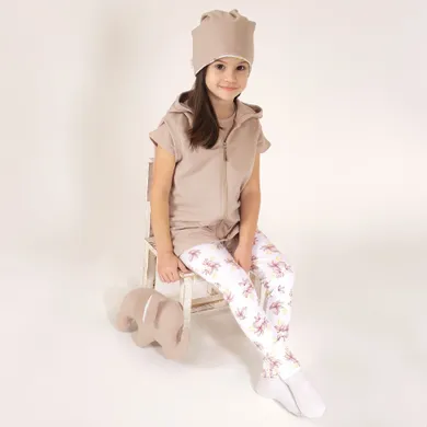 Legginsy dziewczęce, ecru, Nicol