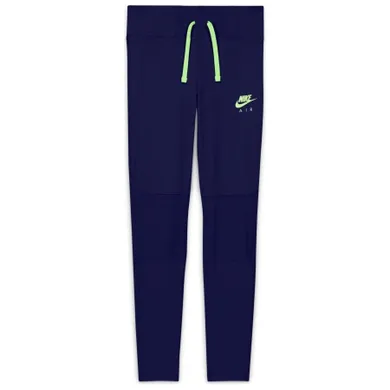 Legginsy dziewczęce, granatowe, Nike Air Big Kids Training Leggings