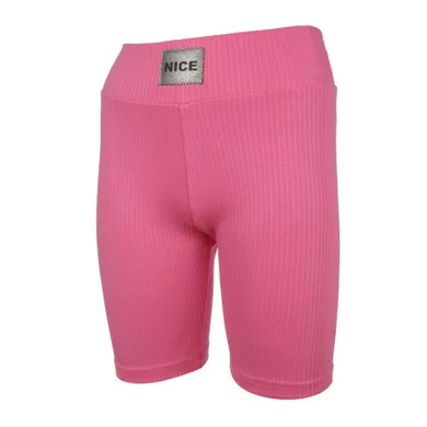 Legginsy dziewczęce, kolarki, prążkowane, różowe, Tup Tup