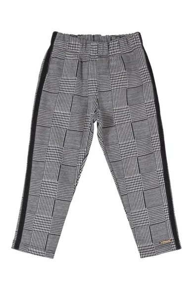 Legginsy dziewczęce, szare, kratka, Up Baby