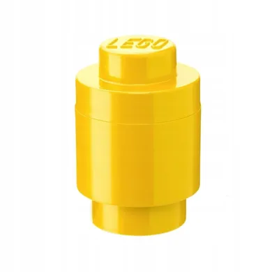 LEGO, Brick 1, okrągły pojemnik klocek, żółty