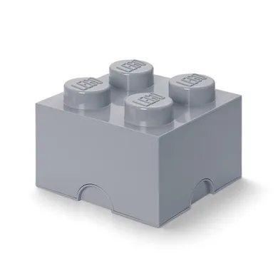 LEGO, Brick 4, pojemnik klocek, szary jasny